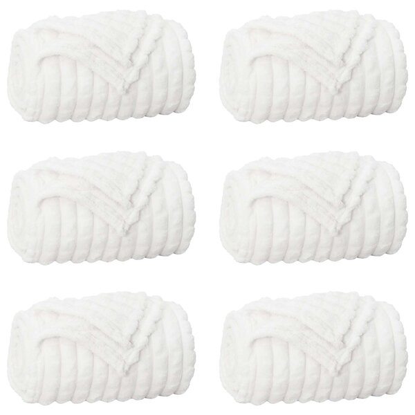 vidaXL Couvertures à jeter 6 Pièces Blanc 240 x 220 cm Toison