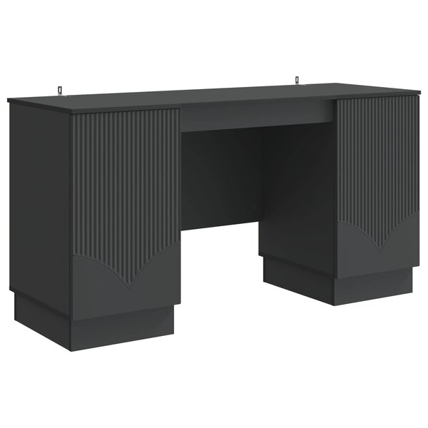 vidaXL Bureau avec étagère Noir 142 5 x 50 x 75 cm Bois d'ingénierie