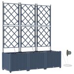 Bacs de jardin vidaXL avec système d'irrigation 3 Pièces Gris
