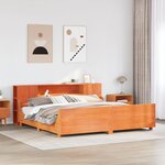 vidaXL Cadre de lit sans matelas cire marron 200x200cm bois pin massif