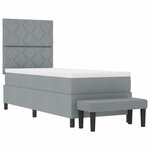 vidaXL Lit à ressorts avec matelas Gris clair 80 x 200 cm tissu