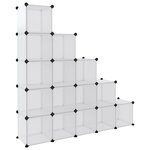 vidaXL Cubes de rangement 15 Pièces avec portes Transparent PP