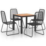 vidaXL Ensemble à manger de jardin 5Pièces PVC résine tressée noir marron