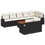 vidaXL Ensemble de canapé de jardin 9 Pièces Noir Poly rotin