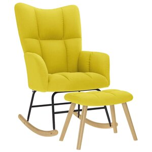 vidaXL Chaise à bascule avec repose-pied jaune clair tissu