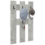 vidaXL Porte-manteau mural Montage mural Gris béton 65 x 3 x 100 cm