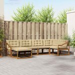 vidaXL Ensemble de canapés d'extérieur 6 Pièces Naturel et Beige