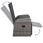 vidaXL Ensemble de Salle à Manger de Jardin de 7 Pièces avec Coussins Gris Poly Rattan Acacia