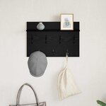 vidaXL Porte-manteau mural avec étagère Chêne noir 60 x 40 x 12 cm