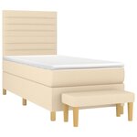 vidaXL Sommier à lattes de lit avec matelas Crème 80x200 cm Tissu