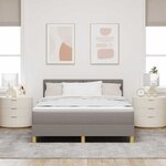 vidaXL Lit boxspring avec matelas Taupe 160 x 200 cm tissu