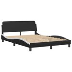 vidaXL Cadre de lit Viana sans matelas noir et blanc 140x190 cm similicuir