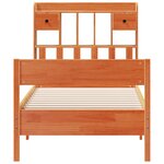 vidaXL Lit bibliothèque sans matelas cire marron 100x200 cm pin massif