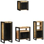 vidaXL Ensemble de mobilier de salle de bain avec étagère avec stockage avec porte 4 Pièces