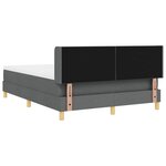 vidaXL Lit à Ressorts avec matelas Gris foncé 140 x 190 cm tissu