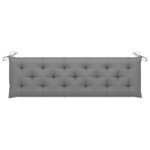 vidaXL Banc de jardin avec coussin gris 175 cm Bois de teck massif