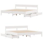 vidaXL Cadre de lit sans matelas blanc 200x200 cm bois massif de pin
