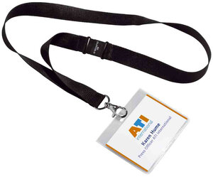 Badge 90x60mm avec lacet textile Noir Lot de 5 DURABLE
