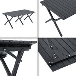 Set de table et 4 chaises de camping tissu Oxford 600D gris 03_0010695