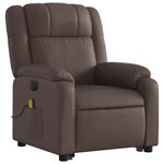 vidaXL Fauteuil inclinable de massage électrique marron similicuir