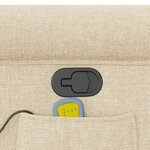 vidaXL Fauteuil de massage inclinable Crème Tissu