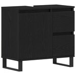 vidaXL Meuble Sous Lavabo Chêne noir 65 x 33 x 60 cm Bois d'ingénierie