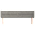 vidaXL Tête de lit avec oreilles Gris clair 203x16x78/88 cm Velours