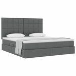 vidaXL Lit avec rangement et matelas Gris foncé 160 x 200 cm Polyester