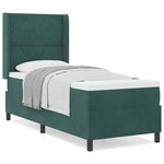 vidaXL Lit à ressorts avec tête de lit Vert foncé 80 x 200 cm Velours