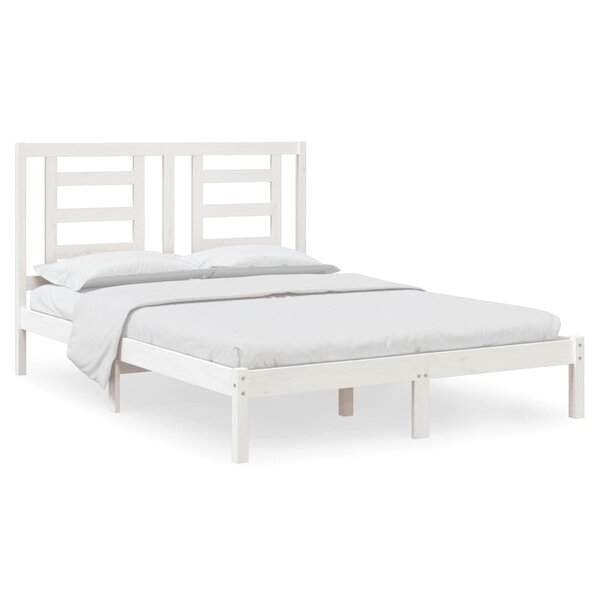vidaXL Cadre de lit sans matelas blanc 140x200 cm bois de pin massif