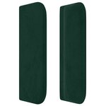 vidaXL Tête de lit avec oreilles Vert foncé 203x16x78/88 cm Velours