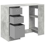 vidaXL Bureau Gris béton Bois d'ingénierie 100 x 40 x 75 cm