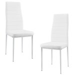 Lot de 2 chaises de salle à manger sièges empilables synthétique 96 cm blanc 03_0005742