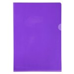 Etui Carton De 100 Pochettes Coin Pvc Lisse Haute Résistance 13/100e - A4 - Violet - Exacompta