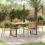 vidaXL Ensemble de salle à manger pour jardin 5 Pièces Gris