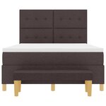 vidaXL Lit à ressorts avec matelas Marron foncé 140 x 200 cm tissu
