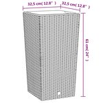 vidaXL Jardinière et intérieur amovible blanc 21 /49 L rotin PP