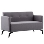 vidaXL Canapé à 2 places revêtement en tissu 115x60x67 cm gris clair