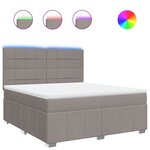 vidaXL Sommier à lattes de lit avec matelas Taupe 180x200 cm Tissu