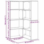 vidaXL Bibliothèque Chêne noir 140 x 30 x 140 cm Bois d'ingénierie