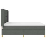 vidaXL Lit à ressorts avec matelas Gris foncé 140 x 200 cm tissu