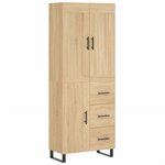 vidaXL Buffet haut Chêne sonoma 69 5x34x180 cm Bois d'ingénierie