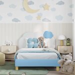 vidaXL Cadre de lit pour enfants avec tête de lit Bleu 80 x 200 cm PU