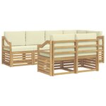vidaXL Ensemble de canapé d'angle avec coussin 7 Pièces Blanc et crème