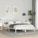 vidaXL Cadre de lit Blanc 120 x 190 cm Bois massif en pin