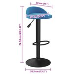 vidaXL Tabouret de bar Bleu Velours