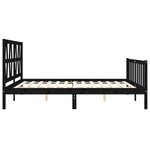 vidaXL Cadre de lit sans matelas noir 200x200 cm bois massif de pin