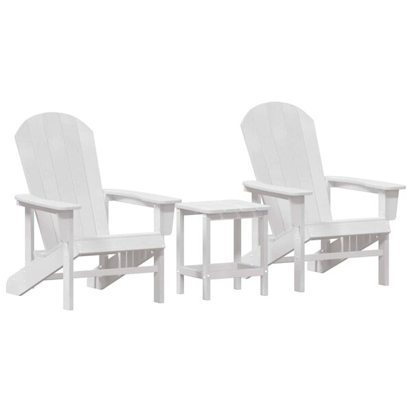 vidaXL Chaise de jardin 3 pc Blanc Polyéthylène