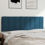 vidaXL Coussin de tête de lit bleu 160 cm velours
