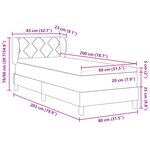 Lit à sommier vidaXL avec matelas gris foncé 80x200 cm en velours